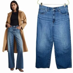 Madewell Superwide-Leg Jeans Size 30 Fannin Wash Rigid High Waist Normcore